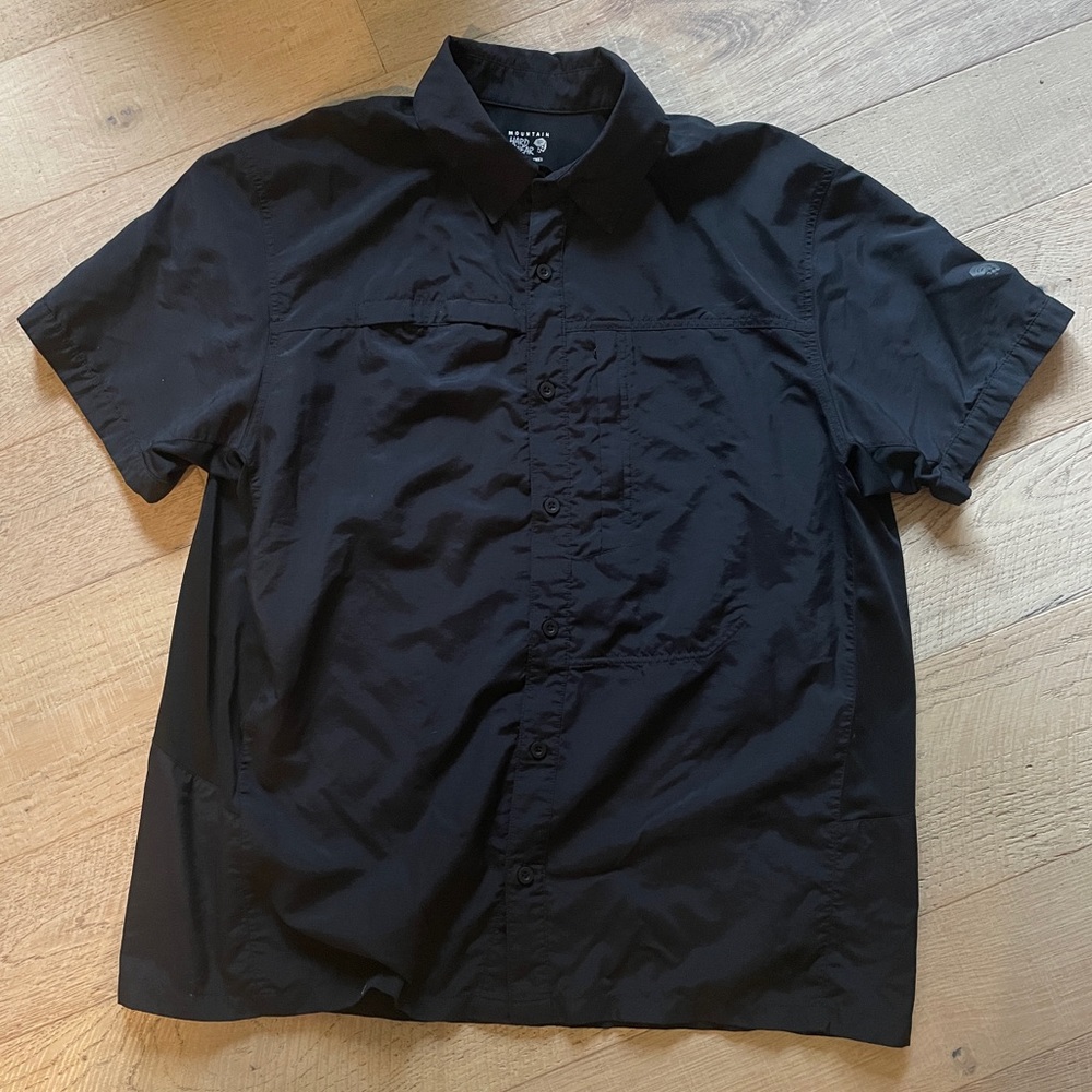 Mountain Hardwear Button Front Shirt Mens Large Black